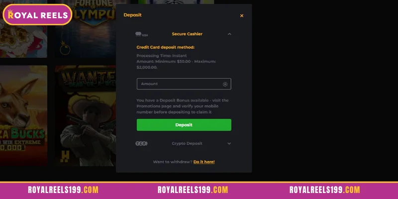 The Competitive Advantages of the Royal Reels Deposit System